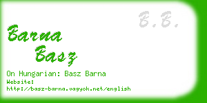 barna basz business card